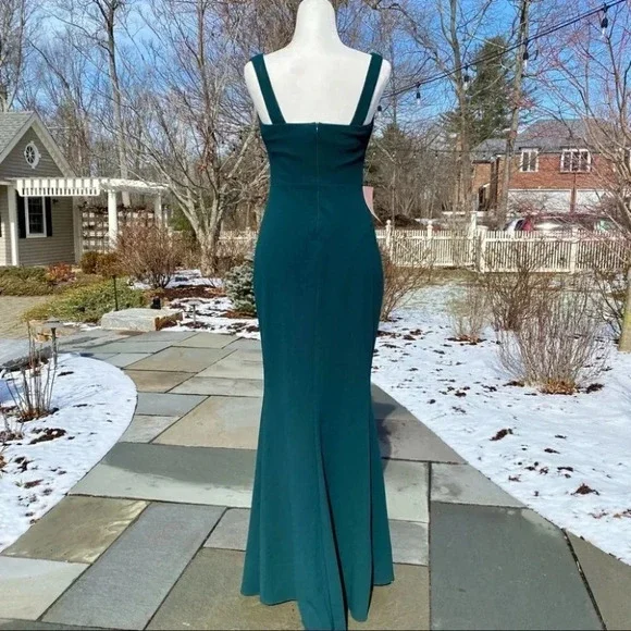 NWT Anthropologie BHLDN Adena Square Neck Maxi Dress Emerald Green 16
